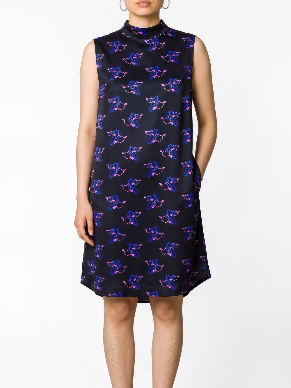 Unique Cool HAYLEY ELSAESSER Cross & Hearts Dress Large Nwot L